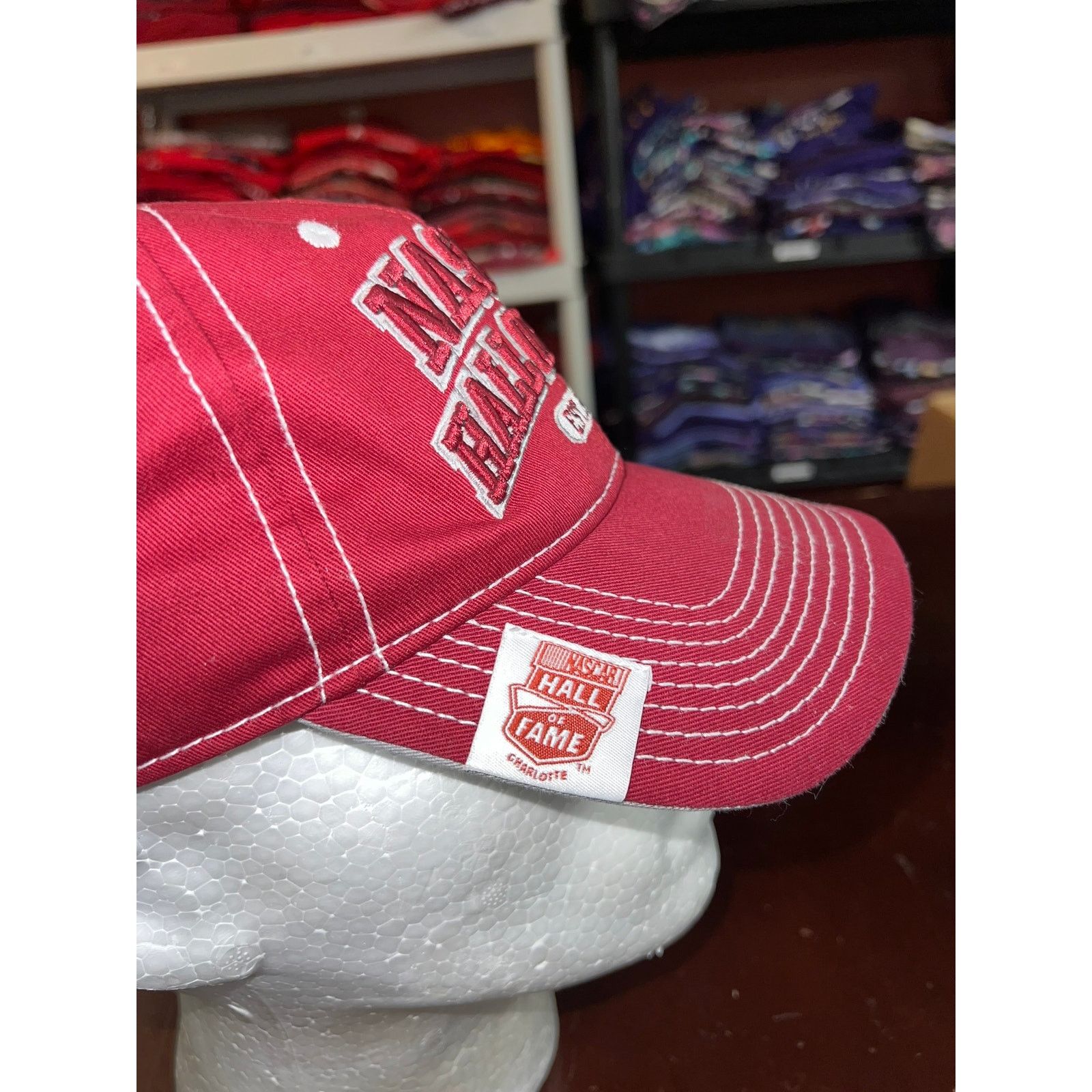 NASCAR Nascar Hall Of Fame Hat Charlotte Red White Cap Headwear Size ONE SIZE - 7 Thumbnail