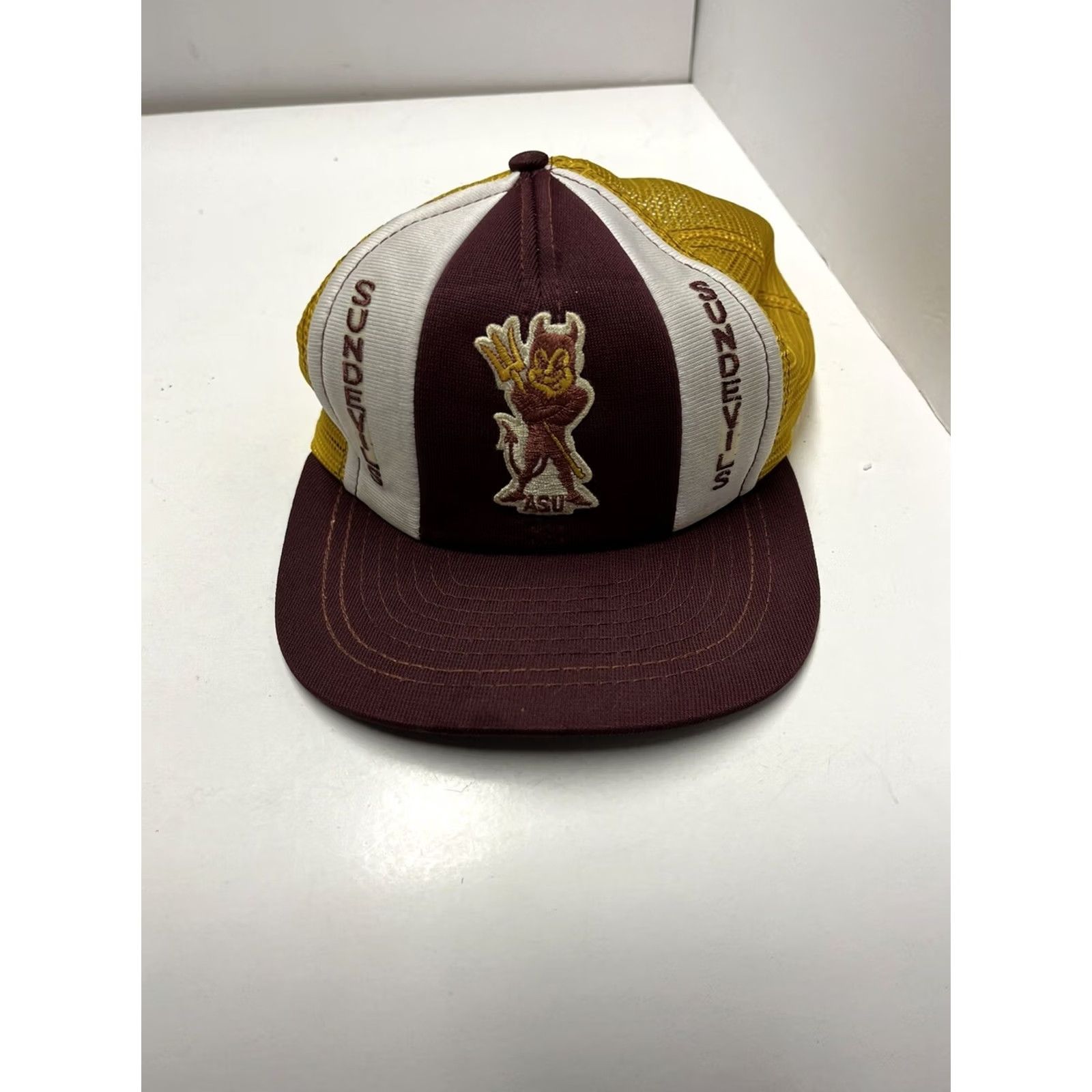 Vintage VINTAGE Arizona State University Sun Devils Trucker Hat ASU Snapback Sport Cap Yellow Mens Size ONE SIZE - 2 Thumbnail