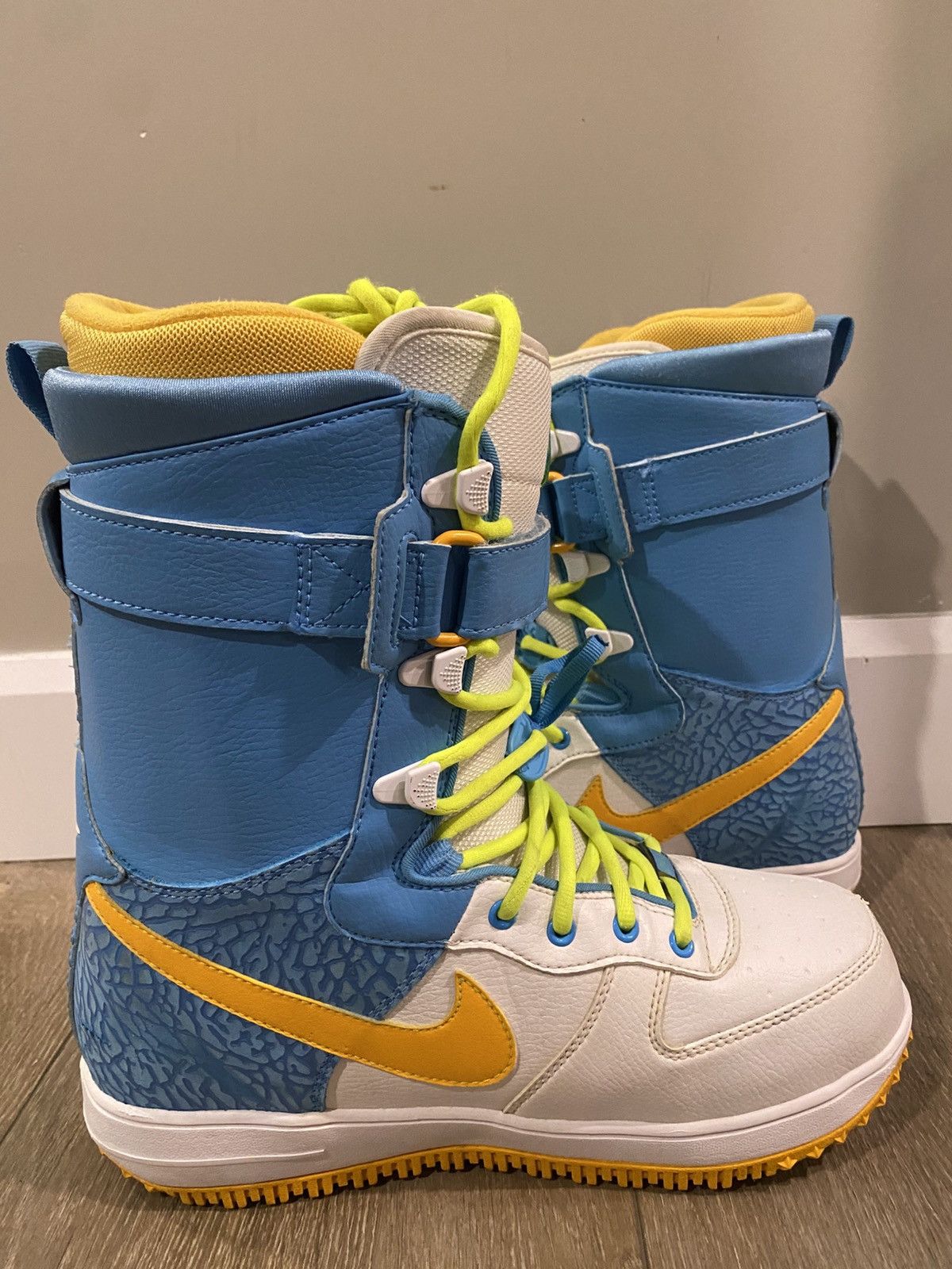 Nike Nike Zoom Force 1 Snowboard Boots White / Yellow / Blue Size US 8 / EU 41 - 4 Thumbnail