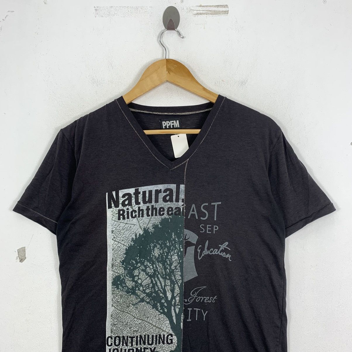 PPFM PPFM Punk Japanese Brand V-Neck Short Sleeve Tshirt Size US L / EU 52-54 / 3 - 3 Thumbnail