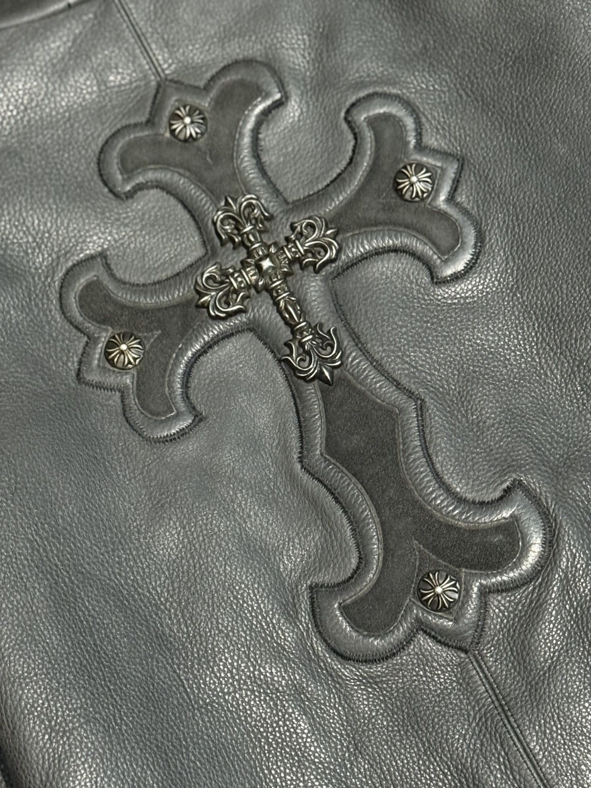 Chrome Hearts RARE 1 of 1 Vintage Chrome Hearts Leather Cross Star Jacket Size US M / EU 48-50 / 2 - 17 Thumbnail