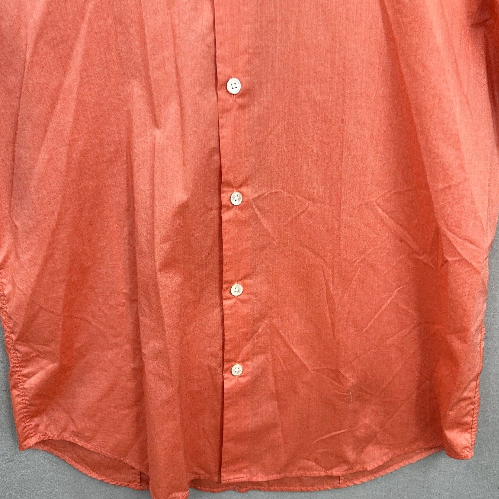 Theory THEORY Shirt Mens Large Sylvan Tailored Button Front Short Sleeve Coral Preppy Size US M / EU 48-50 / 2 - 3 Thumbnail