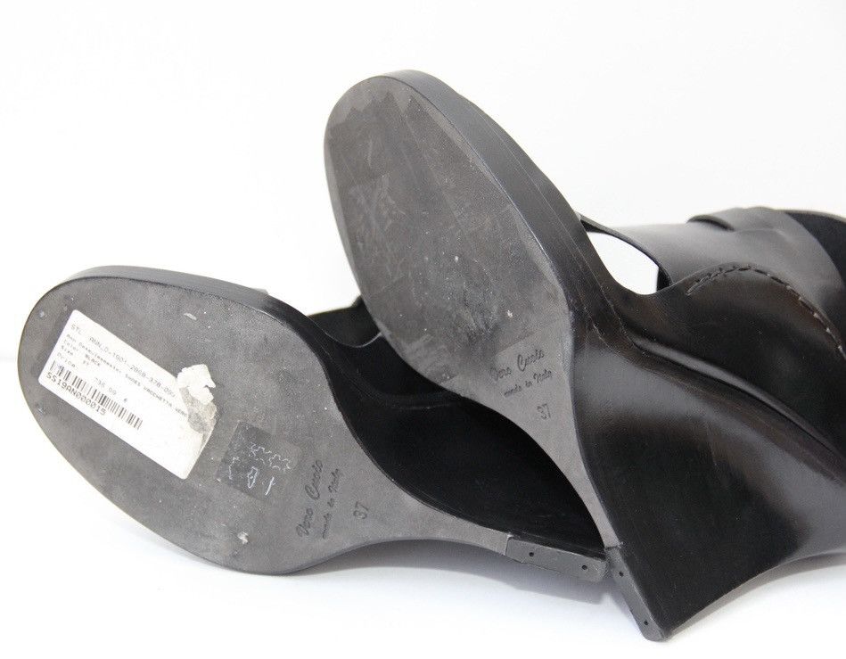 Ann Demeulemeester Black Grecian Buckle Heeled Sandals Size US 6.5 / IT 36.5 - 8 Thumbnail