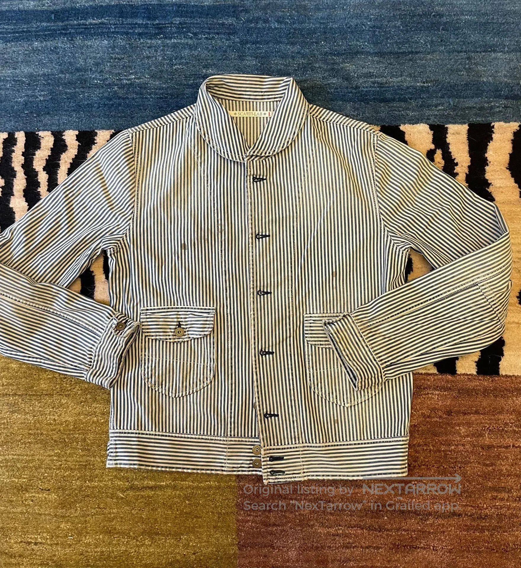 Scarti-Lab Scarti Lab Striped Distressed Jacket. Size US L / EU 52-54 / 3 - 2 Thumbnail