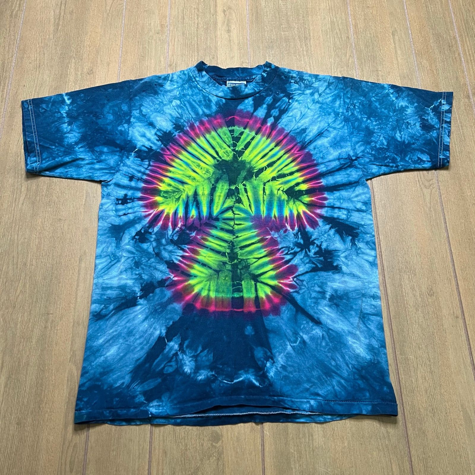 All Sport Vintage 90s Sz L blue diamond pleated tie-dye T-shirt Y2K Size US L / EU 52-54 / 3 - 1 Thumbnail