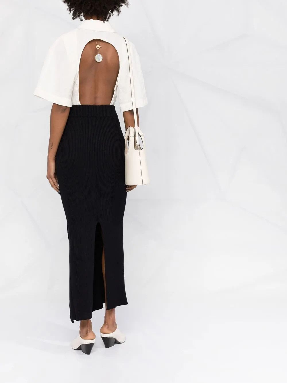 Jil Sander o1y1025 Maxi Skirt in Black Size 26" / US 2 / IT 38 - 4 Thumbnail