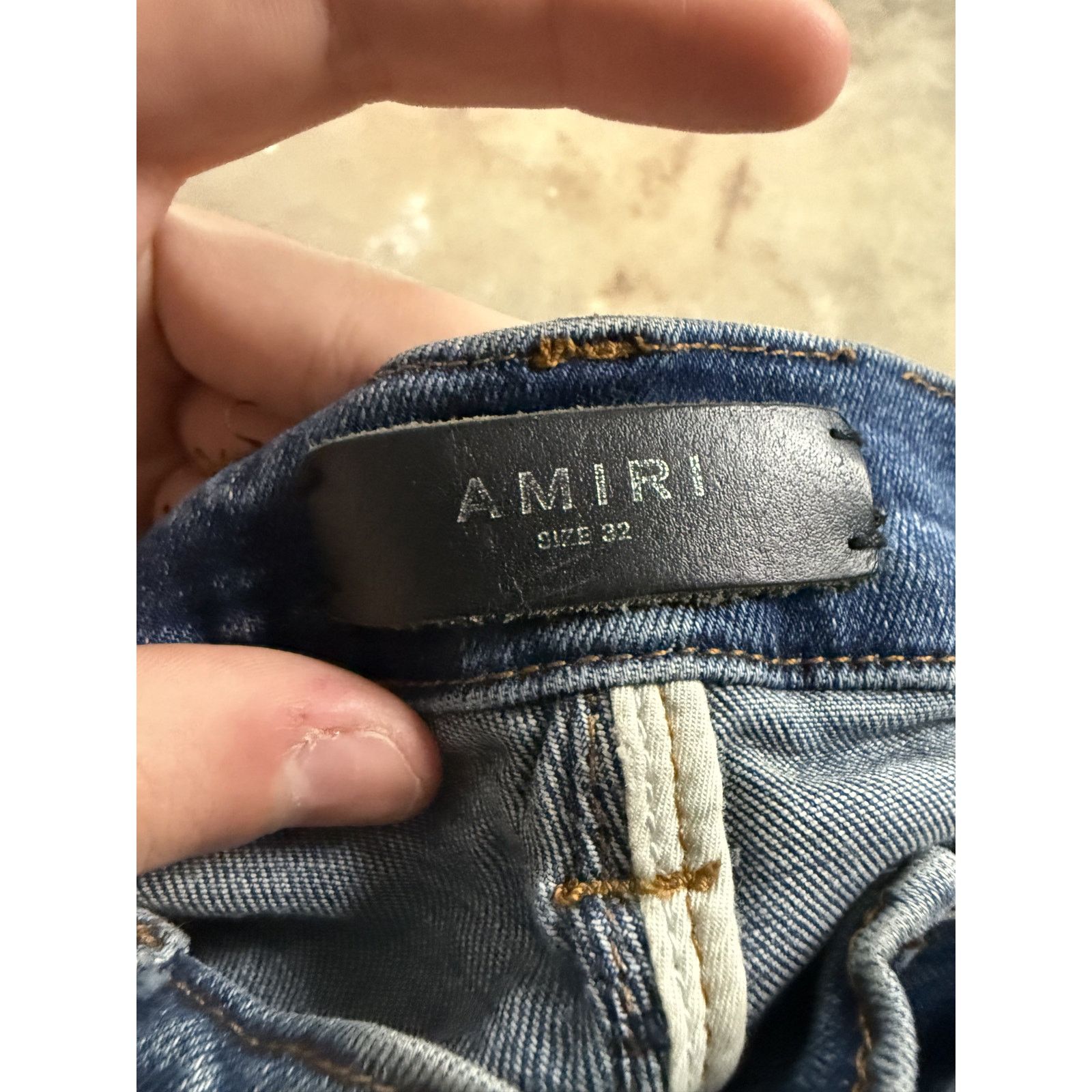 Amiri Amiri Jeans Thrasher White Stripe Used 32 Size US 32 / EU 48 - 3 Thumbnail