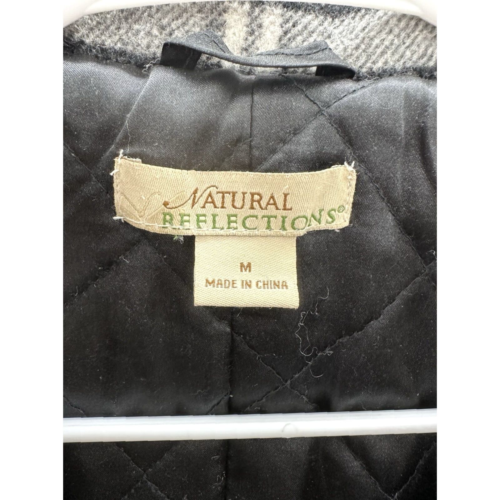 Vintage Natural Reflections Women’s Peacoat Size Medium Grey Plaid Wool Button Up Jacket Size M / US 6-8 / IT 42-44 - 7 Thumbnail