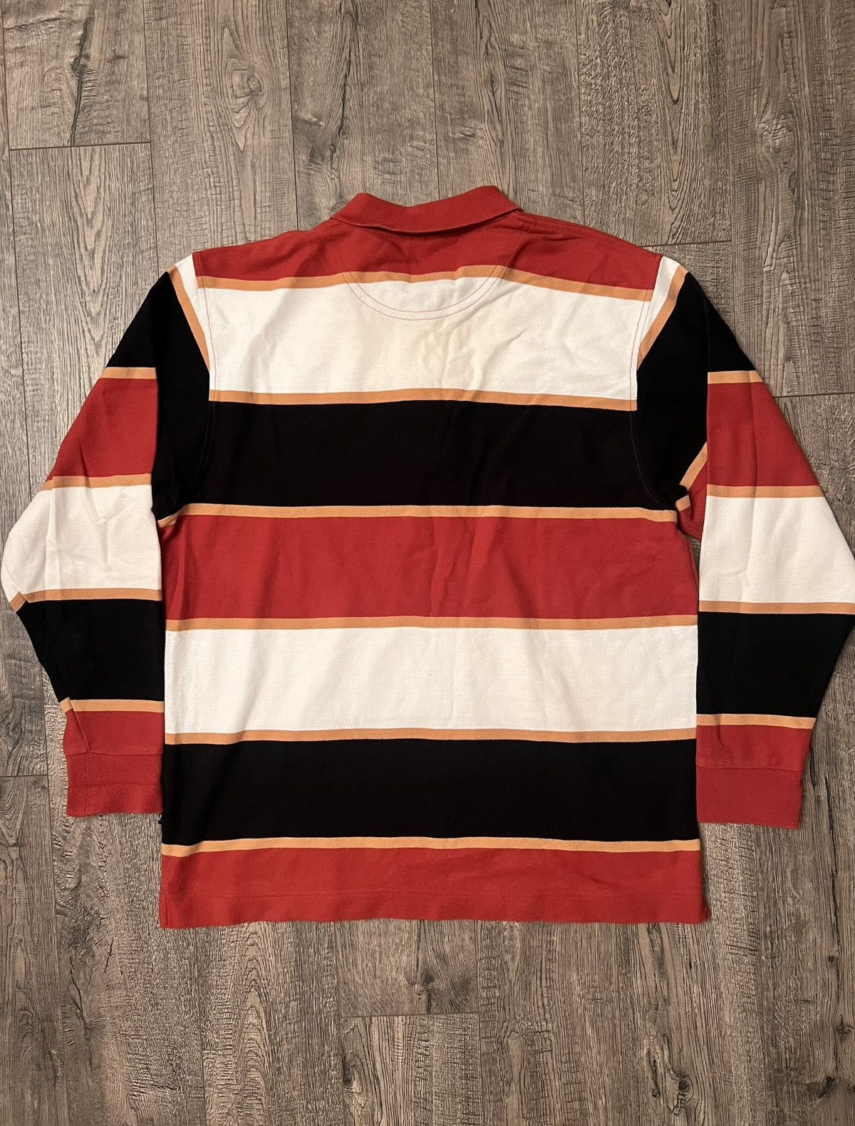 Karl Kani × Vintage Kani Gold Striped Collared Polo Red and Black Mens Size XL Size US XL / EU 56 / 4 - 2 Thumbnail