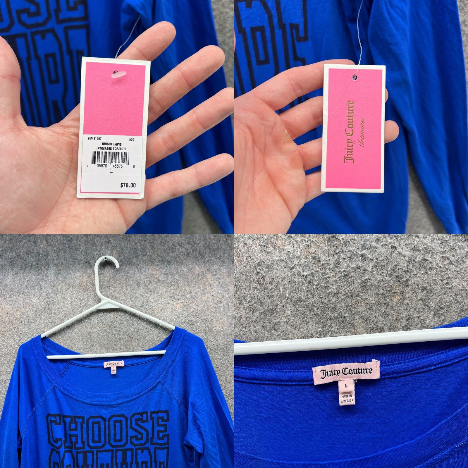 Juicy Couture VINTAGE Juicy Couture Dress Women Large Blue Long Sleeve Shirt Dress Knee Length Round Neck Pullover Casual Cotton Size L / US 10 / IT 46 - 8 Thumbnail