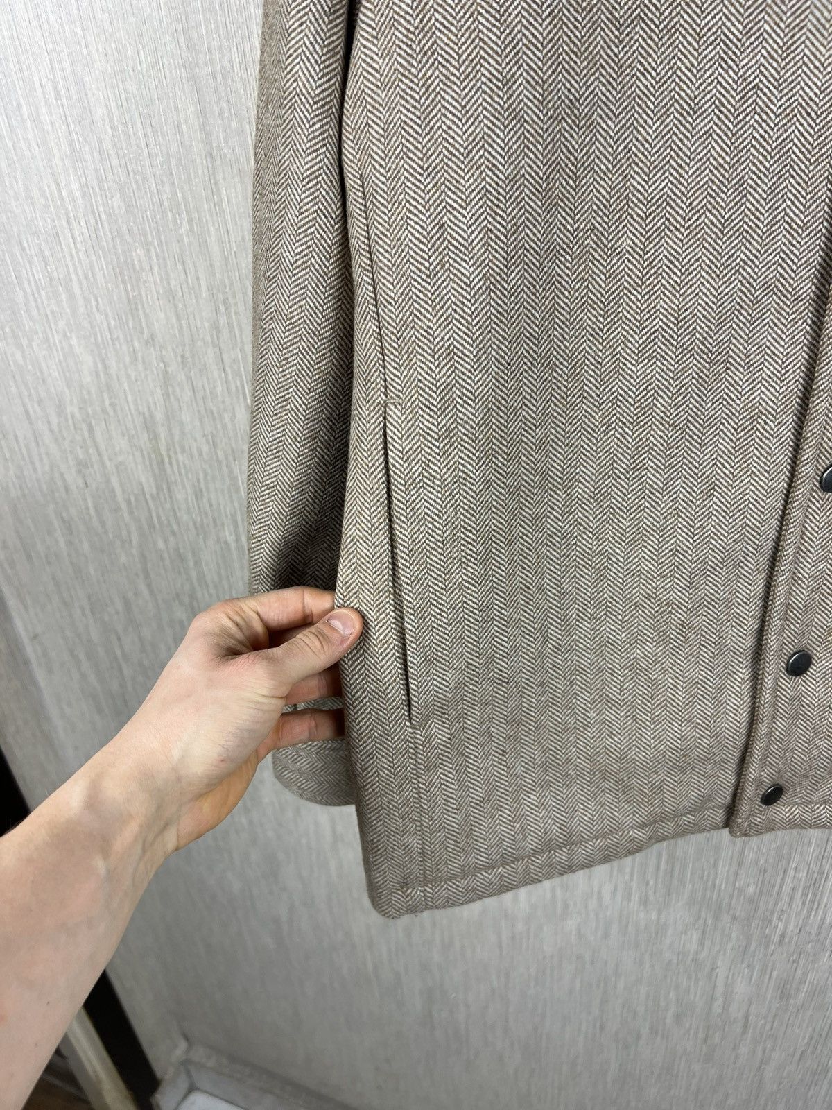 Holzweiler Holzweiler gabo shirt jacket sand wool herringbone button up Size US S / EU 44-46 / 1 - 9 Thumbnail