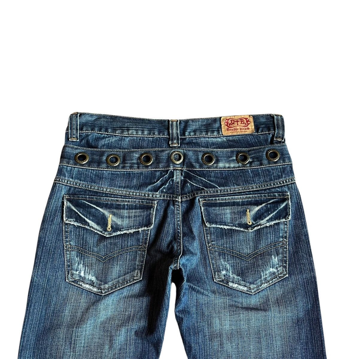 Japanese Brand Y2K Double Waist Studded Denim Pants Size US 33 - 8 Thumbnail