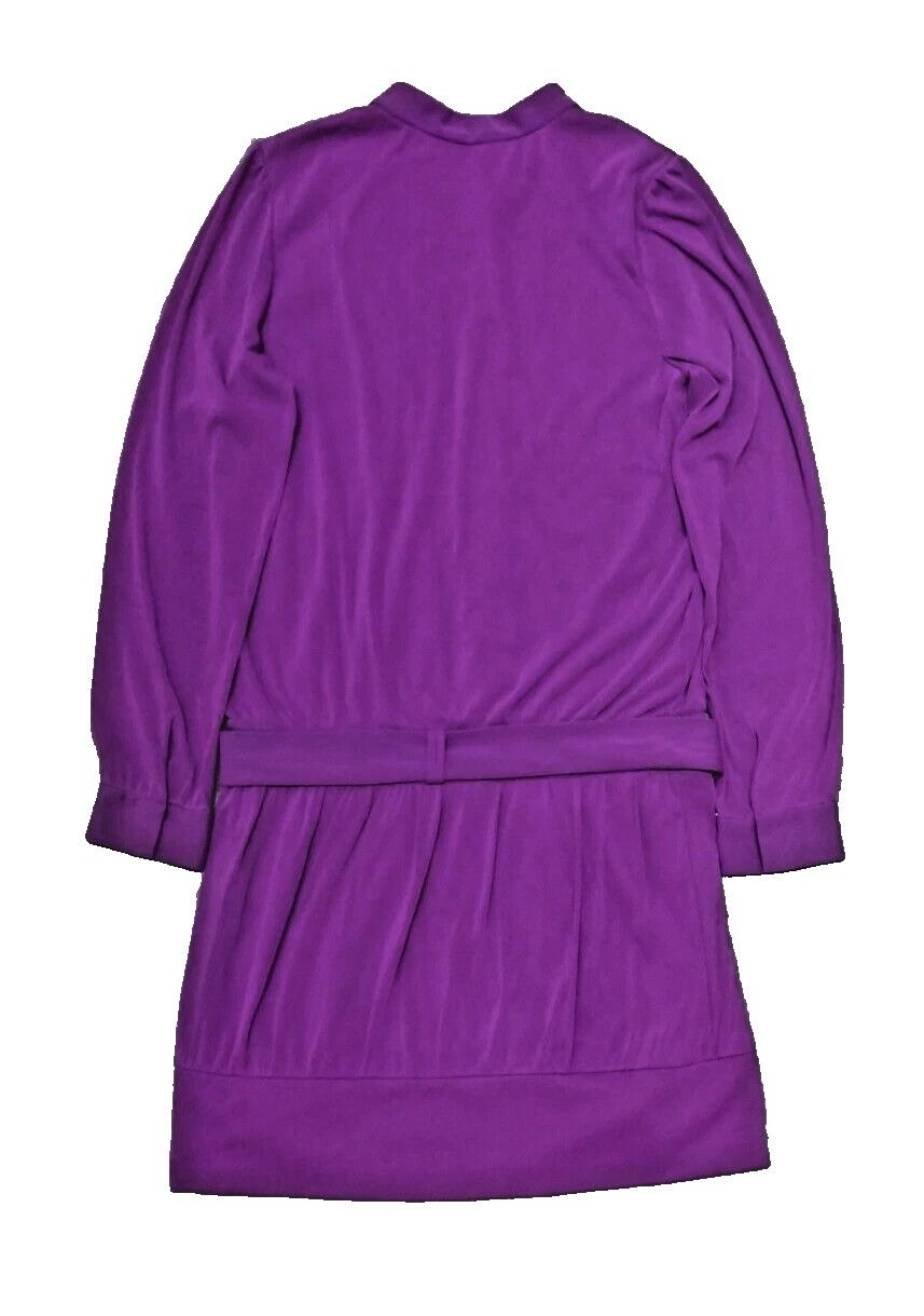 Designer × Vivienne Tam VIVIENNE TAM Short Dress Purple Ruffle With Waist Tie Size S / US 4 / IT 40 - 3 Thumbnail