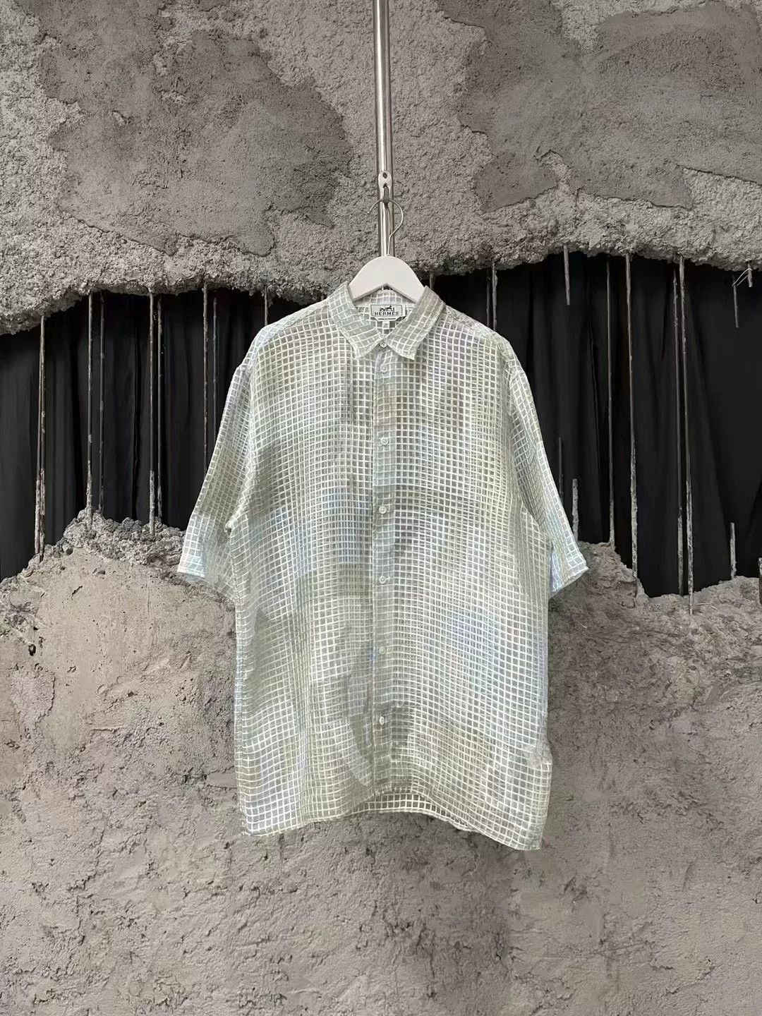 Hermes Hermes Hollow-Out Semi-Transparent Plaid Shirt Size US M / EU 48-50 / 2 - 1 Thumbnail