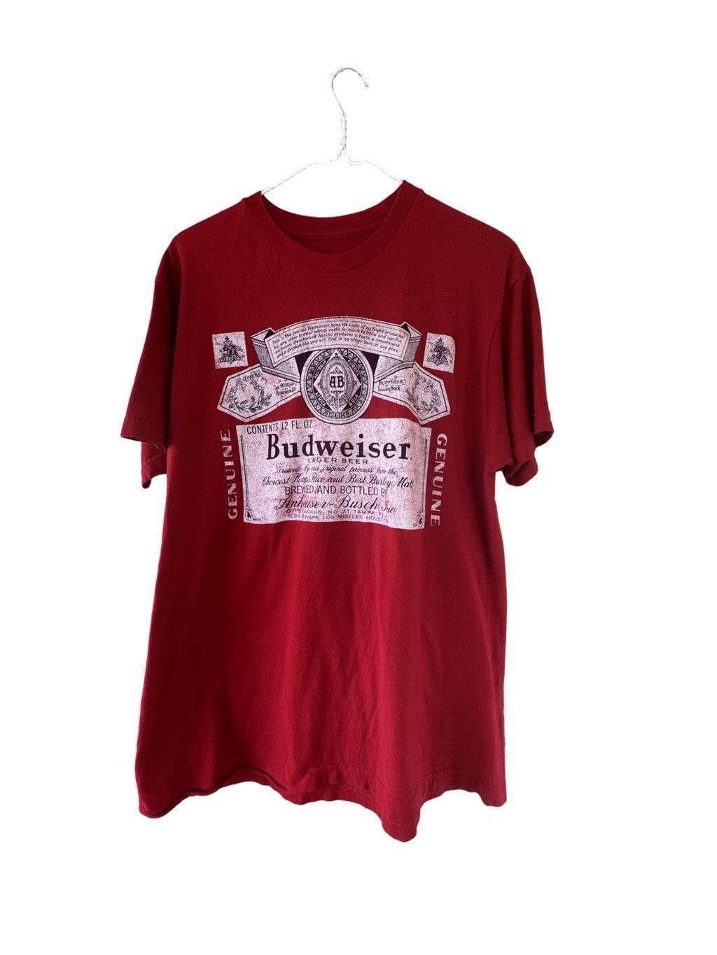 Budweiser Budweiser Beer Red T-Shirt Size Large Men Size US L / EU 52-54 / 3 - 2 Thumbnail
