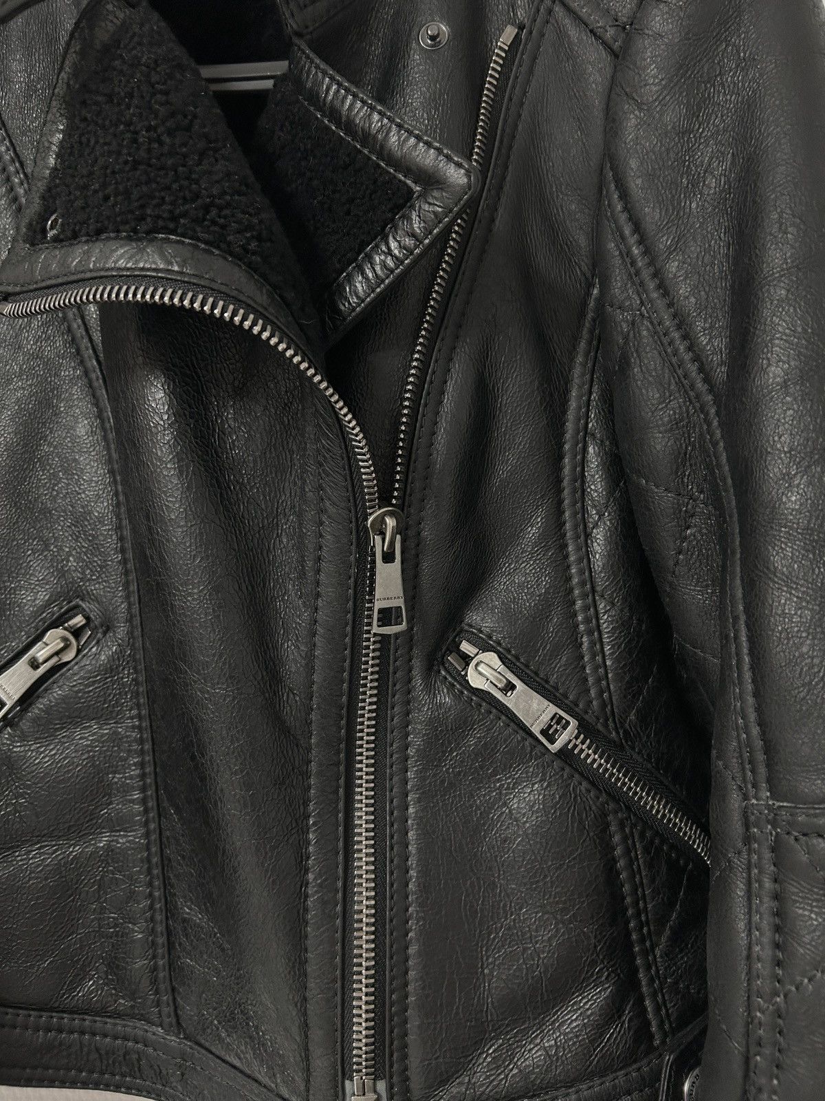 Burberry FW2010 Shearling Biker Leather Jacket Size US XS / EU 42 / 0 - 3 Thumbnail