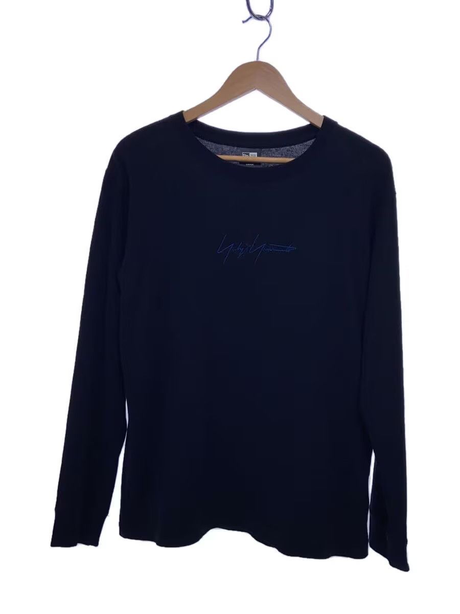 image of Yohji Yamamoto Script Logo Long Sleeve Tee in Black, Men's (Size XL)