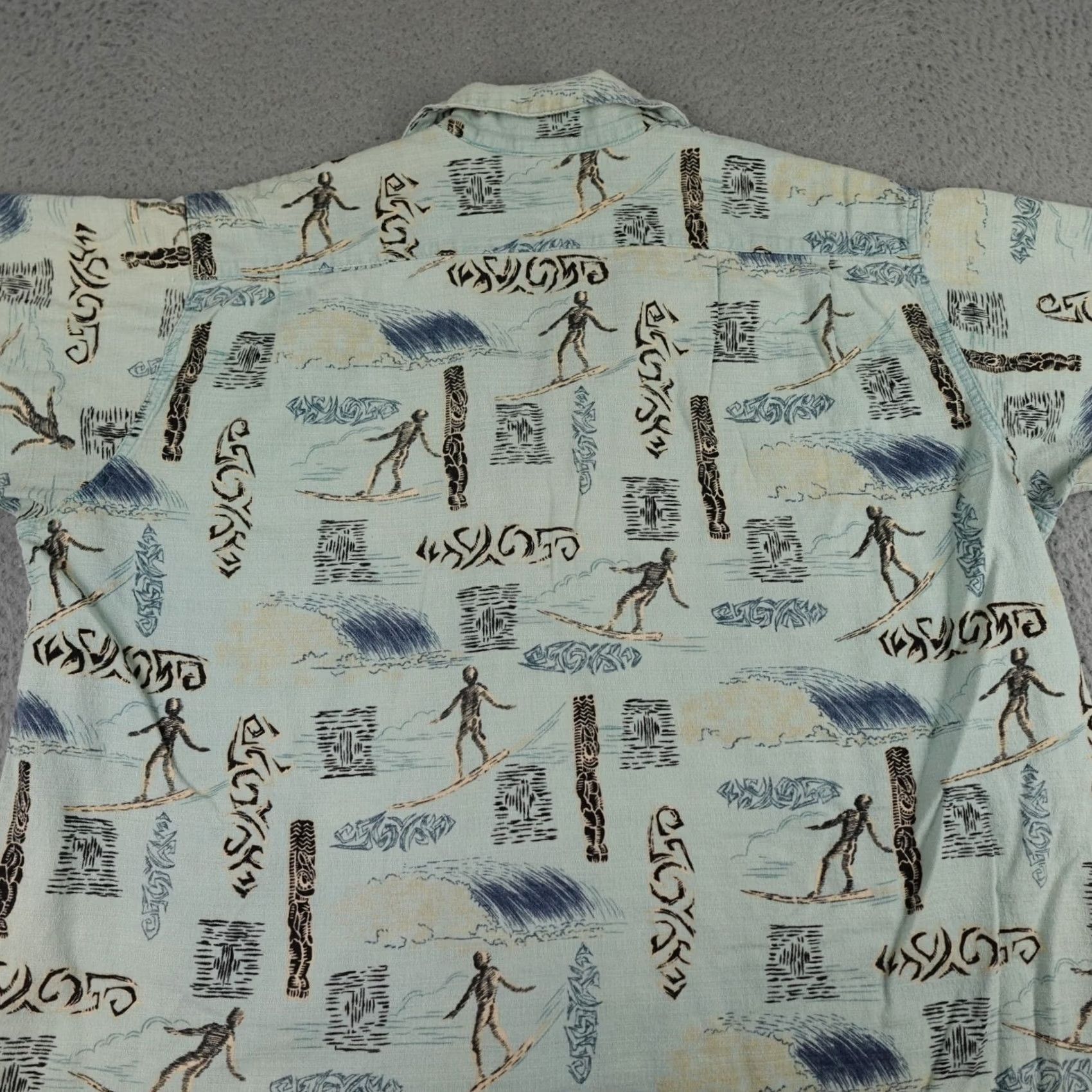 Vivobarefoot VINTAGE Go Barefoot Hawaiian Shirt Mens 2XL Blue Surfing All Over Print USA Made Size US XXL / EU 58 / 5 - 7 Thumbnail