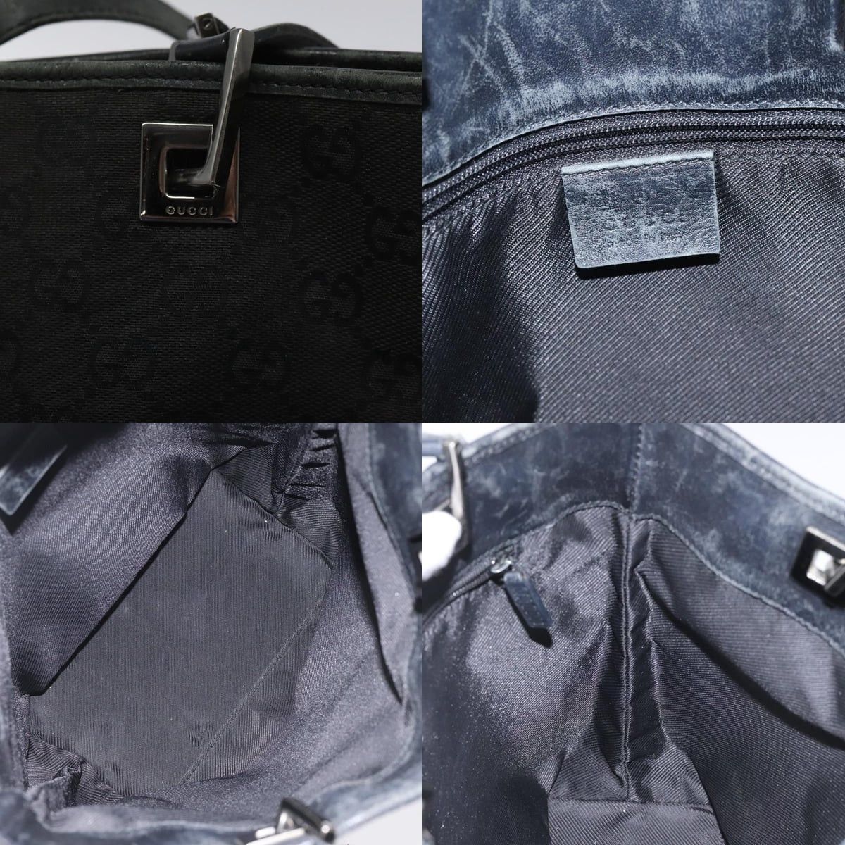 Gucci GUCCI GG Canvas Tote Bag Black Size ONE SIZE - 11 Thumbnail