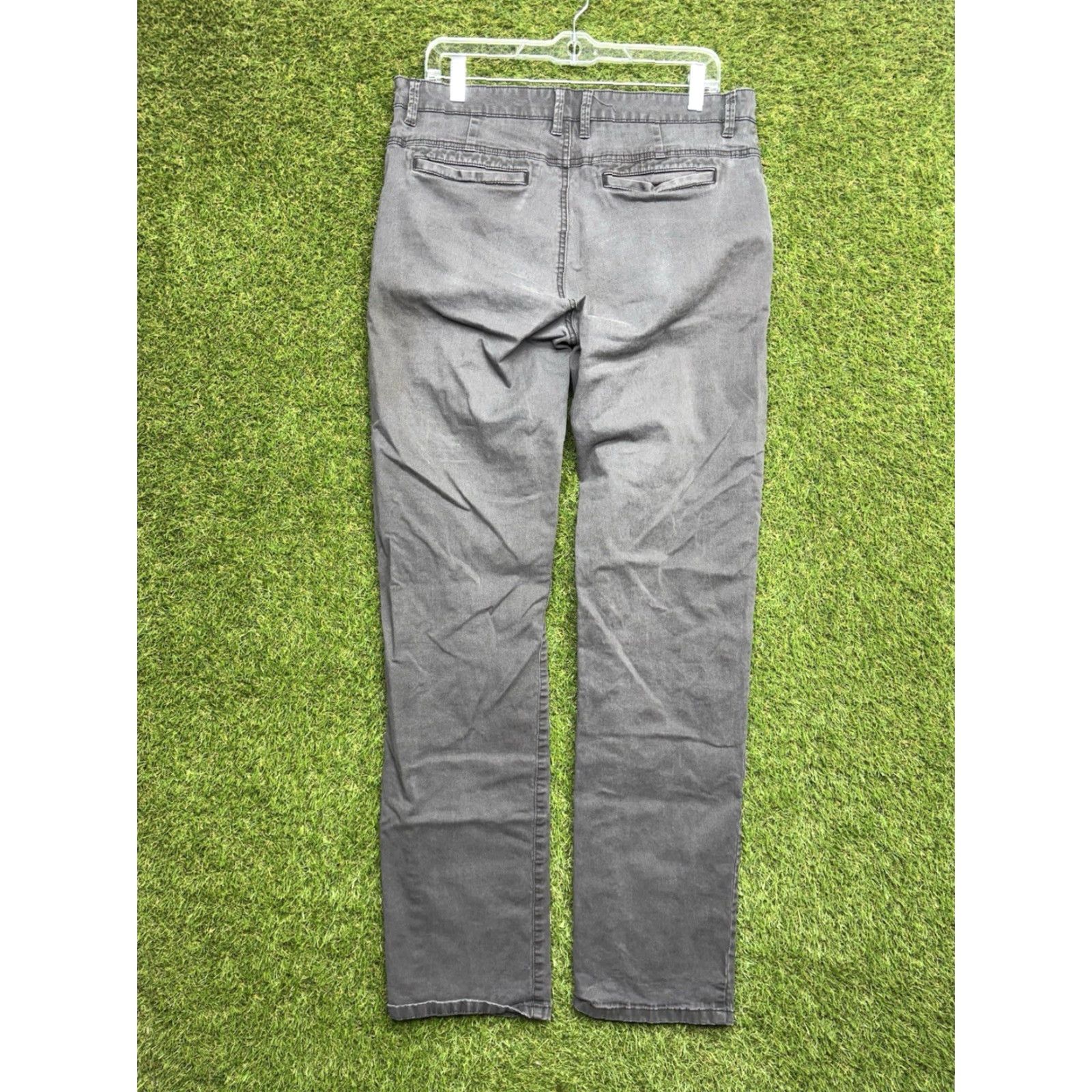 Vintage American Tall Pants Mens 34x36 Chino Tapered Fit Grey Performance Stretch Casual Size US 34 / EU 50 - 2 Thumbnail