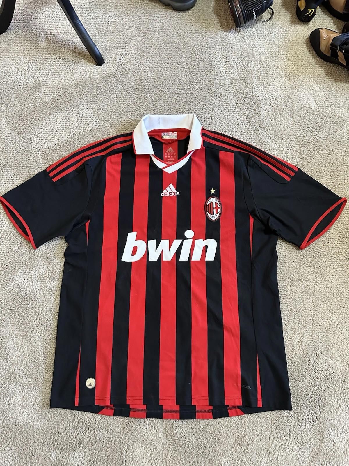 Adidas AC MILAN ITALY 2008/09 FOOTBALL SHIRT JERSEY #80 RONALDINHO Size US XL / EU 56 / 4 - 1 Thumbnail