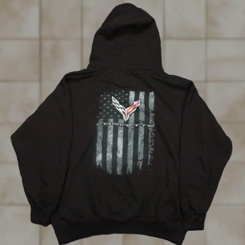 JH Design JH Design Hoodie Men XXL Black Pullover Corvette GM Pockets Racing Jeff Hamilton Size US XXL / EU 58 / 5 - 1 Thumbnail