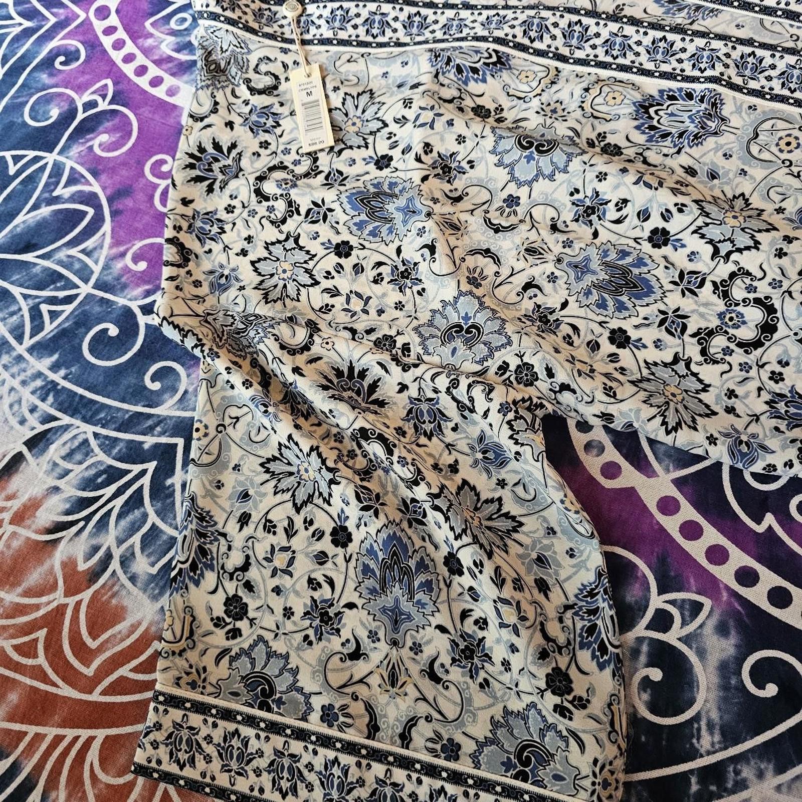 Designer Max Studio Women's Cream and Blue Kimono Size ONE SIZE - 4 Thumbnail