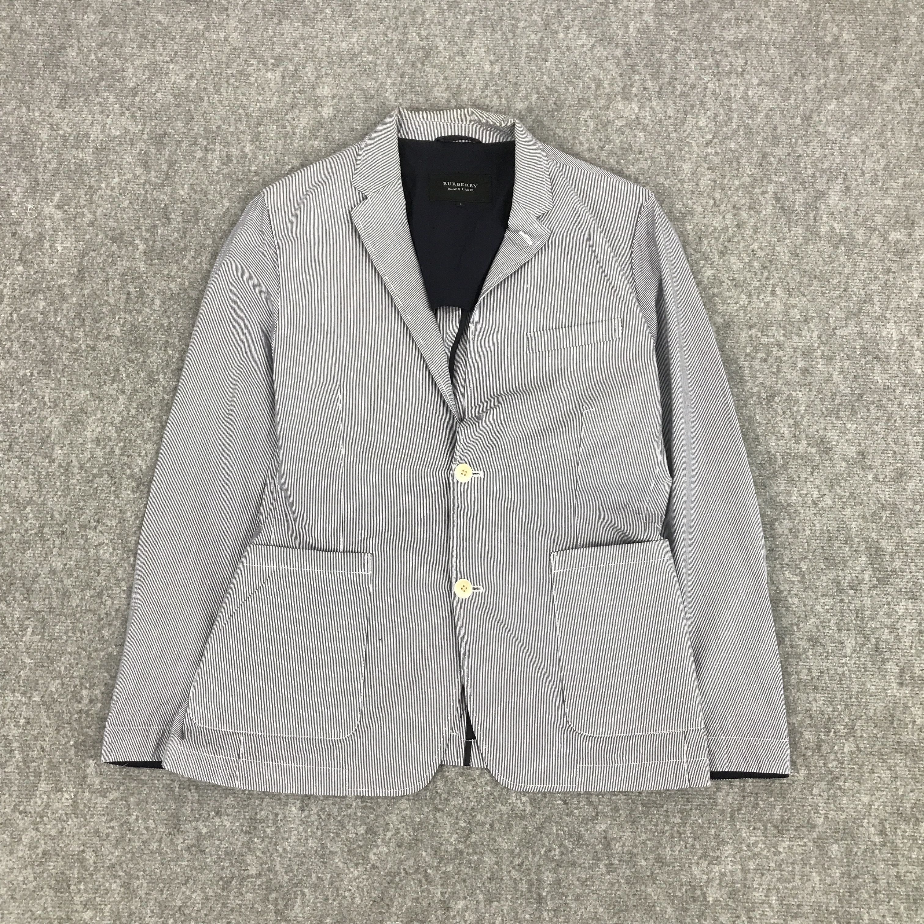 Burberry BURBERRY BLACK LABEL STRIPED COAT BLAZER JACKET Size US L / EU 52-54 / 3 - 1 Thumbnail