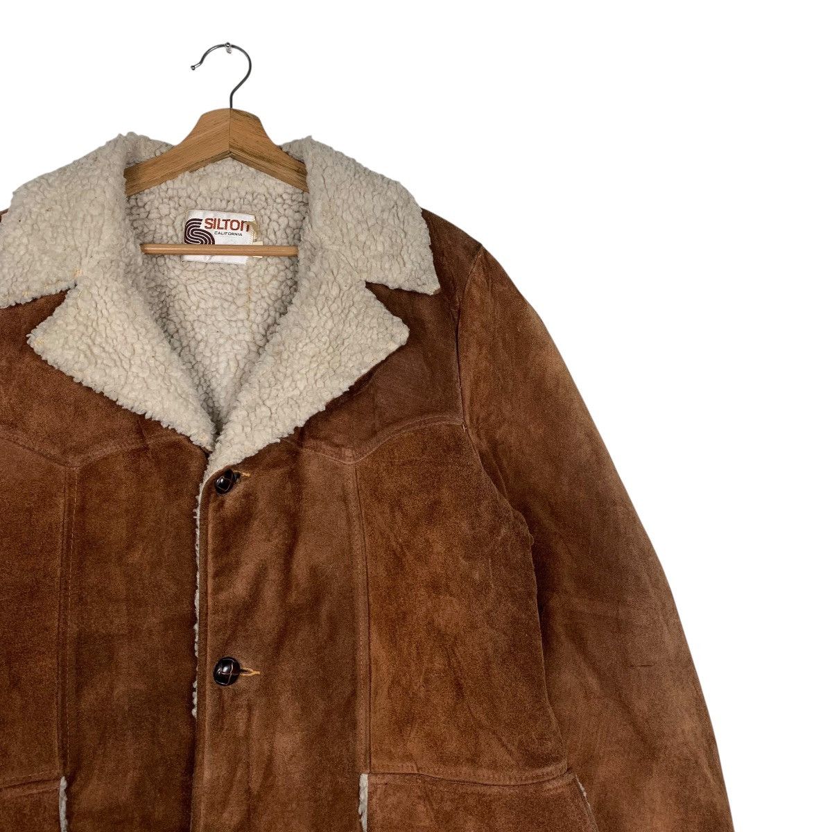 Other Vintage Silton Shearling Suede Leather Jacket Size US L / EU 52-54 / 3 - 5 Thumbnail