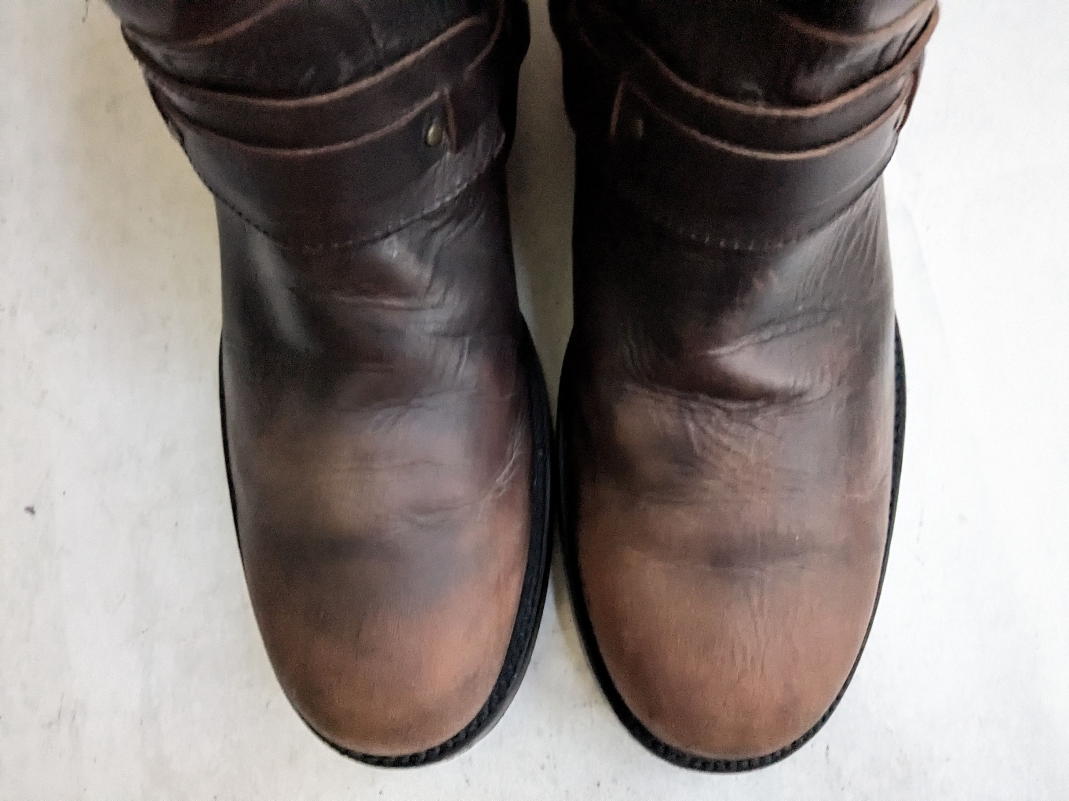 Frye Frye Harness Boots Brown 11.5 Leather Buckle Back Zip Size US 11.5 / EU 44-45 - 2 Thumbnail