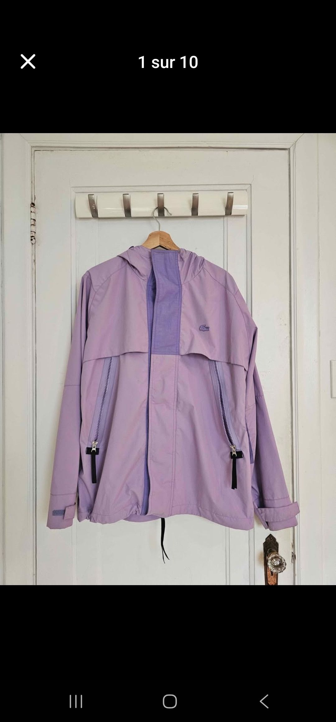 Lacoste Lacoste Purple Raincoat Size US M / EU 48-50 / 2 - 2 Thumbnail