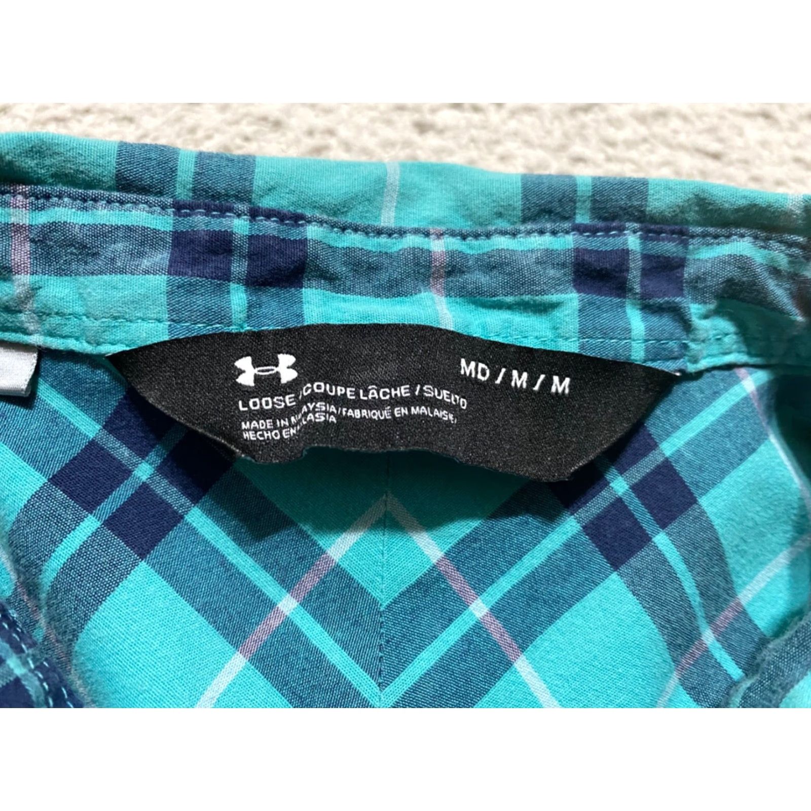 Under Armour Under Armour Womens Multicolor Plaid Check Long Sleeve Button-Up Shirt M, Cotton Polyester Spandex, Casual Womens Shirt Size M / US 6-8 / IT 42-44 - 5 Thumbnail