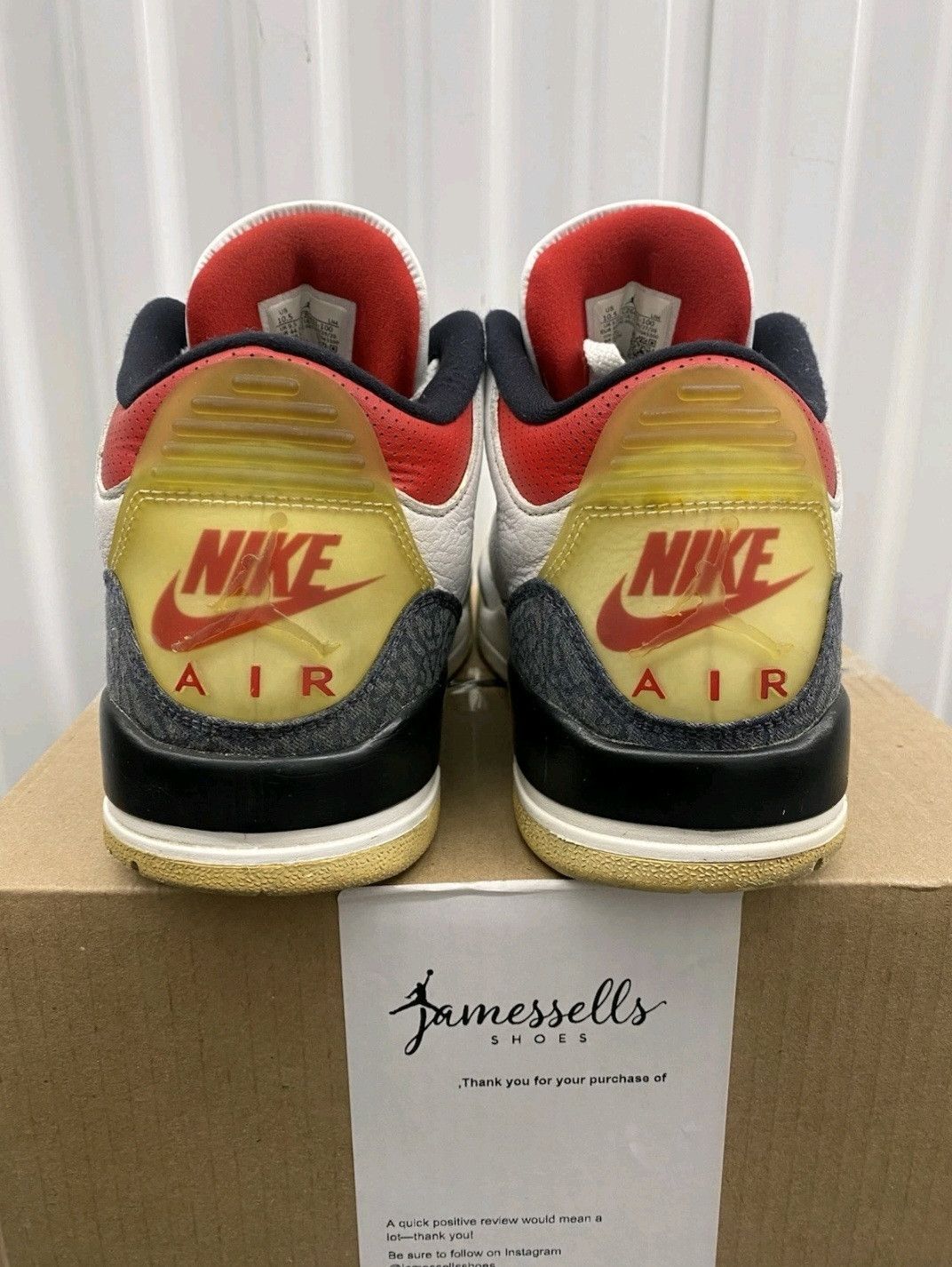 Jordan Brand Air Jordan 3 Retro Denim SE Fire Red 2020 Mens Size 10.5 Size US 10.5 / EU 43-44 - 5 Thumbnail