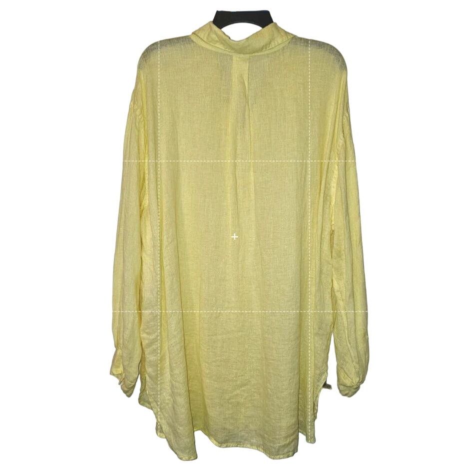 Free People New Free People CP Shades Solid Ruffle Linen Shirt $252 XS Size XS / US 0-2 / IT 36-38 - 7 Thumbnail