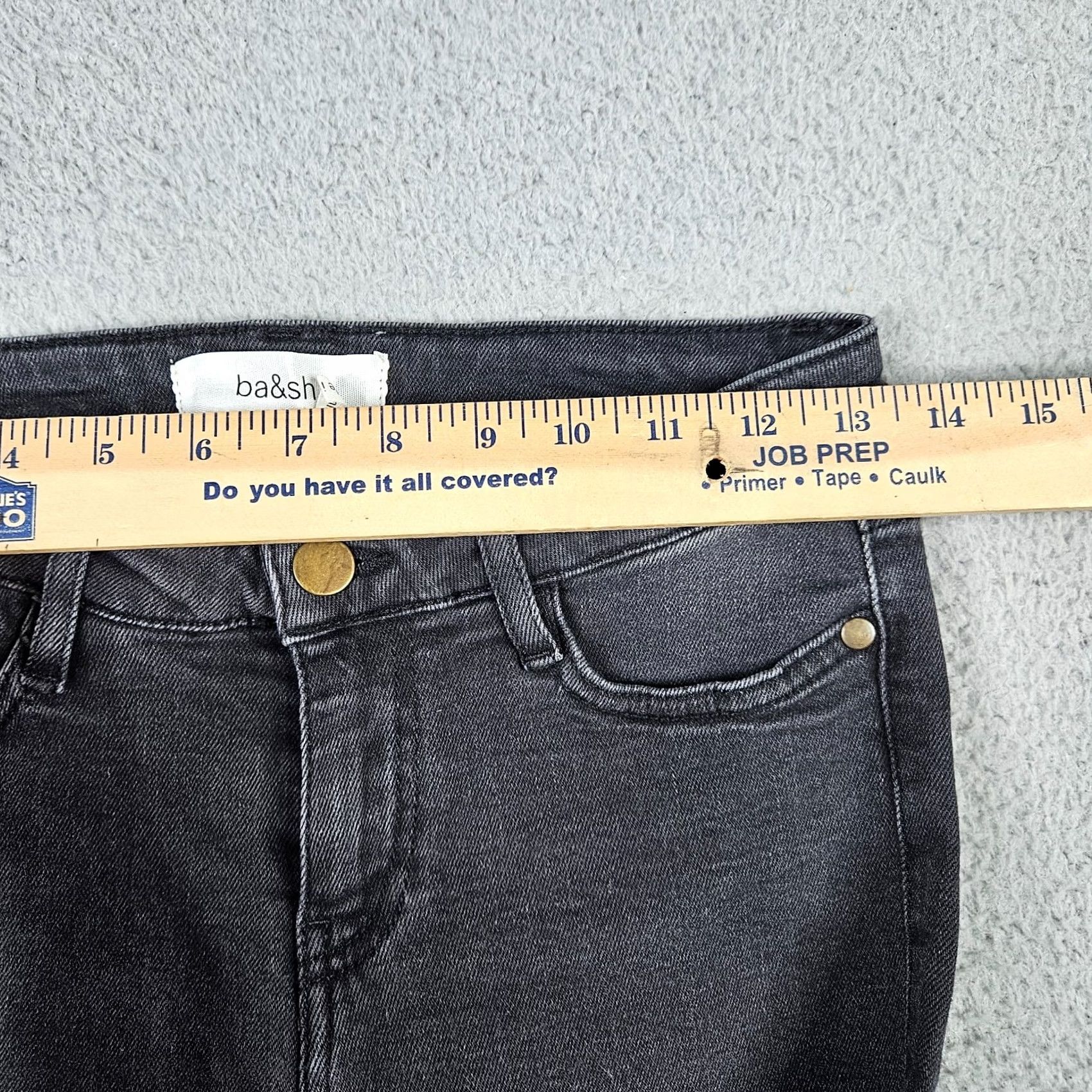 ba&sh ba&sh Lily Noir Women’s Dark Black Skinny Jean Size 26 Denim Casual Belted Comfort Rise Mid Regular Machine Washable Size 26" / US 2 / IT 38 - 3 Thumbnail