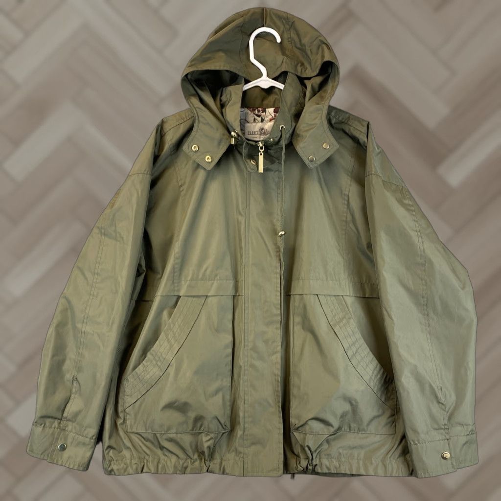 Vintage Fleet Street Coat Womens Green Detachable Hooded 50-23 XL Regular Short Softshell Jacket Zipper Fall Size XL / US 12-14 / IT 48-50 - 1 Thumbnail