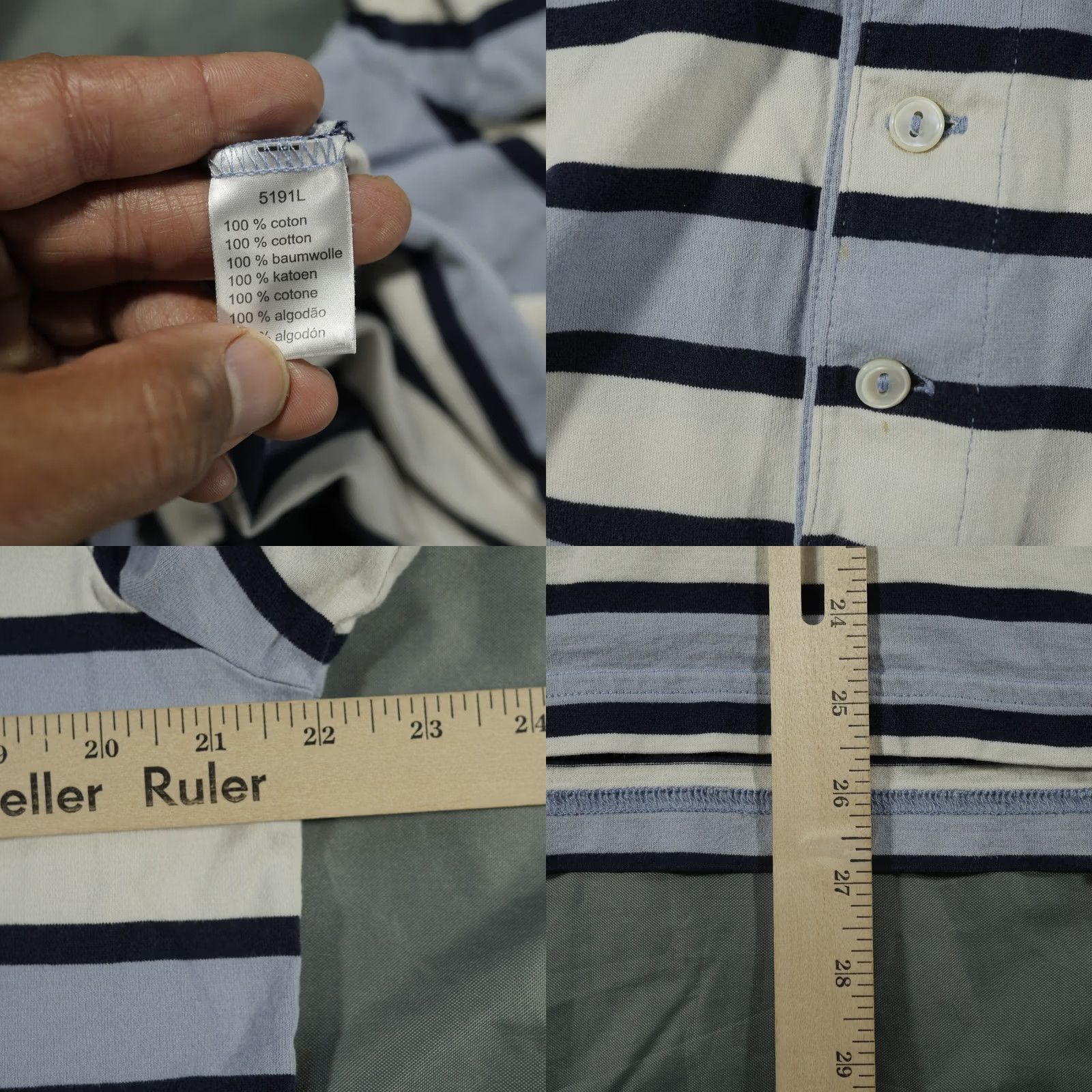 Lacoste Lacoste Polo Shirt Mens Large 5 Blue White Devanlay Stripes Tennis Preppy Casual Shirt Mens L Blue White Striped Polo Golf Tennis Zipper? Size US L / EU 52-54 / 3 - 8 Thumbnail