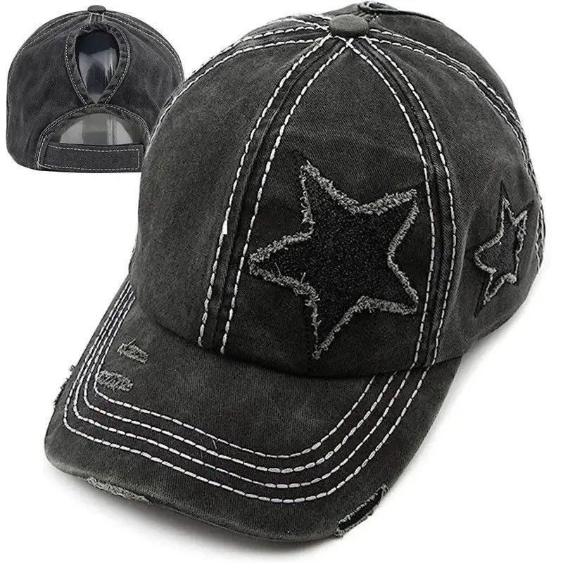 Vintage Retro Y2K style star print baseball cap hat Size ONE SIZE - 2 Thumbnail