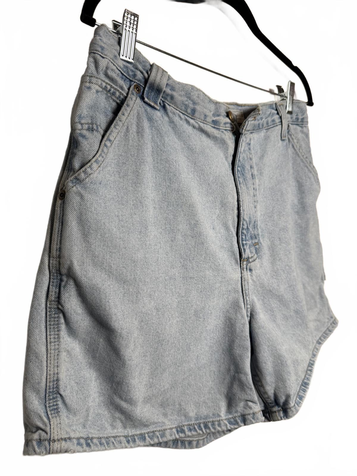 Designer Vintage 90s Bugle Boy Classic Blue Jean Carpenter Shorts Size 34" / US 12 / IT 48 - 1 Thumbnail