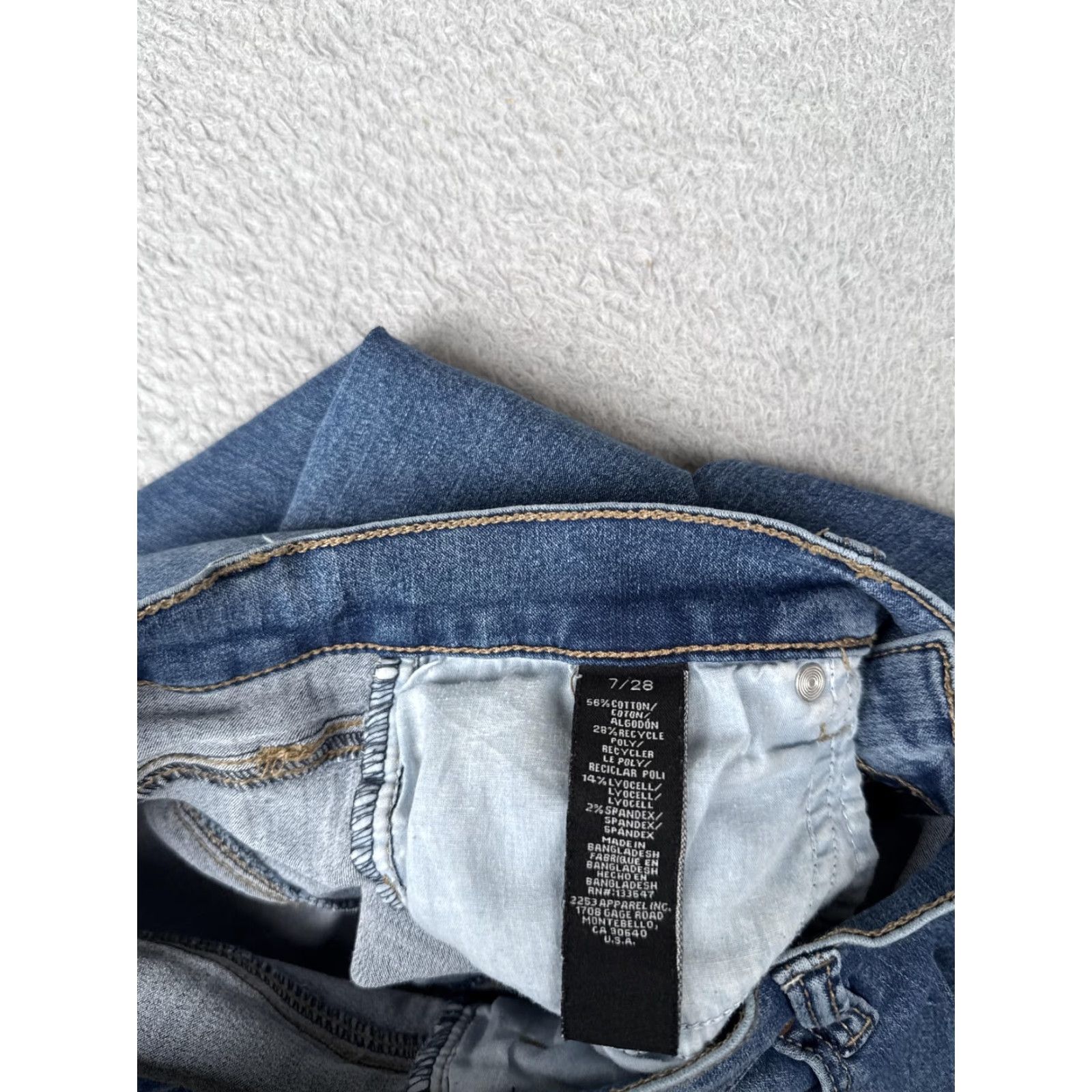 Vintage VINTAGE Girlish Jeans Womens 7 28 Blue High Rise Flare Stretch Denim Medium Wash Boho Jeans Womens Bohemian 90s Womens Mens? Size 28" / US 6 / IT 42 - 7 Thumbnail