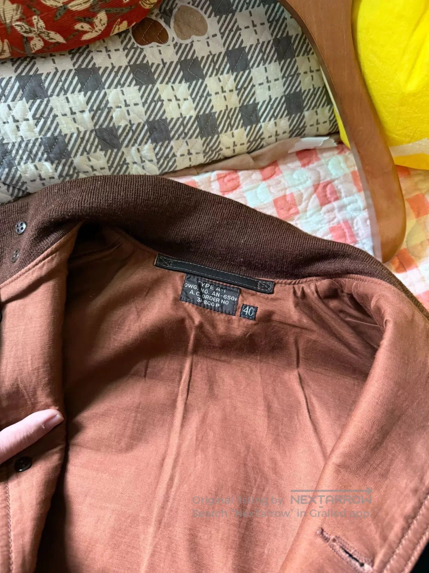 The Real McCoy's realmcCoy A-1 leather jacket in brown. Size US M / EU 48-50 / 2 - 3 Thumbnail