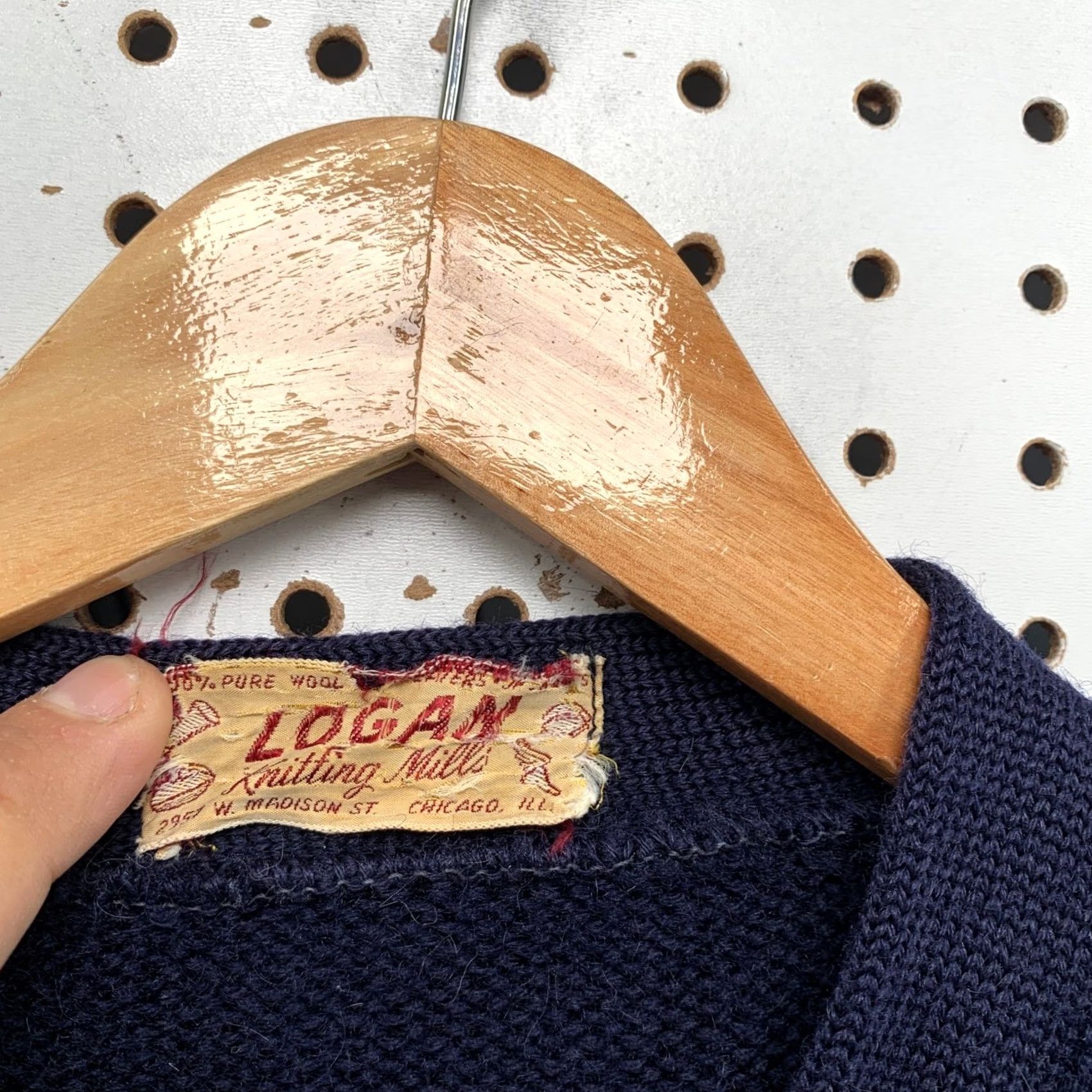 Vintage VINTAGE Logan Knitting Mills Cardigan Sweater Mens L Navy Wool 60s Size US L / EU 52-54 / 3 - 2 Thumbnail
