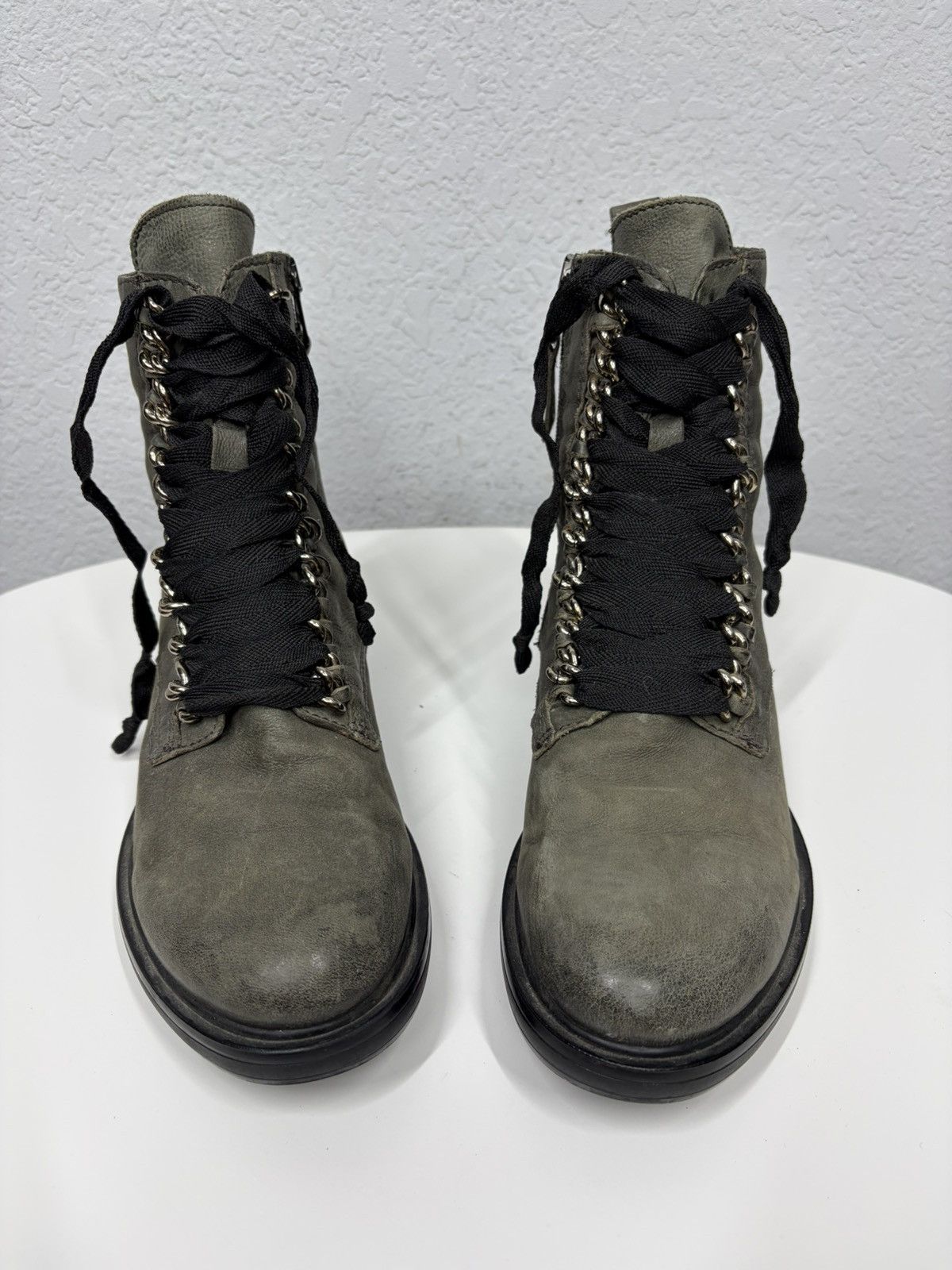 If Six Was Nine AS 98 Vibe Artisan Black Leather Side Zip Ankle Biker Boots Size US 7.5 / EU 40-41 - 7 Thumbnail