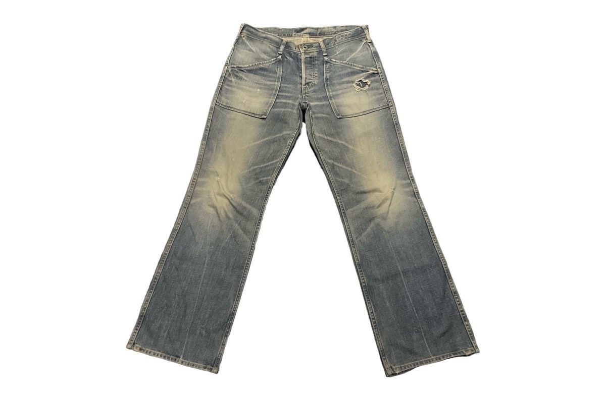 If Six Was Nine × Japanese Brand × Le Grande Bleu (L.G.B.) 🔥Crazy Y2K Spellbound Denim Flare Jeans LGB Style Size US 32 / EU 48 - 2 Thumbnail