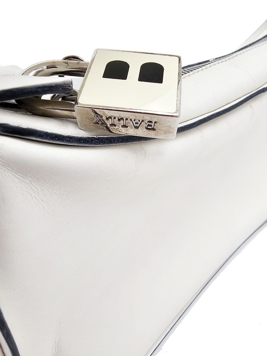 Bally Bally White Leather Zip Shoulder Bag Size ONE SIZE - 10 Thumbnail