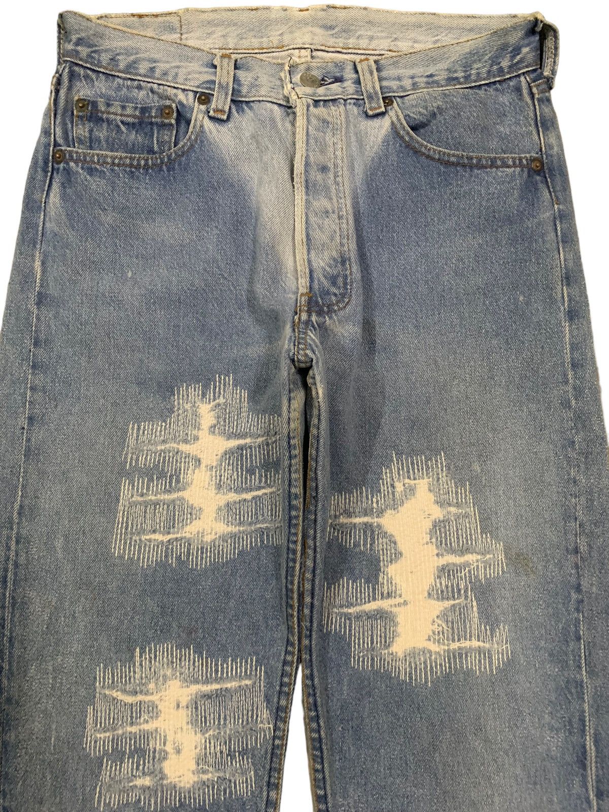 Levi's Vintage 80s Levis 501 Repaired Distressed Jeans Size 30x30 Size US 30 / EU 46 - 3 Thumbnail
