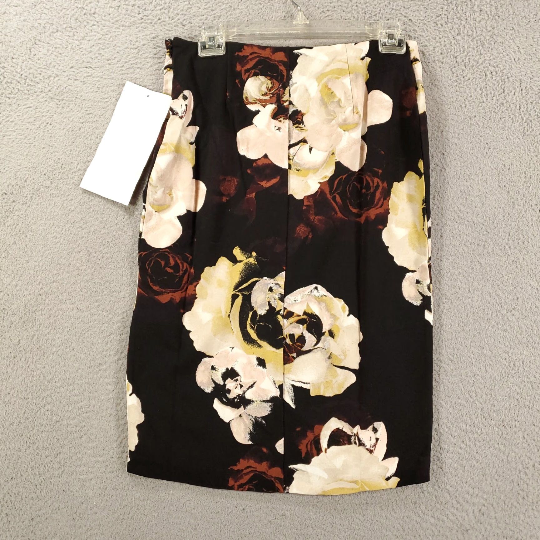 Vintage ASHRO Skirt Women S Black Floral Pencil Pull On Stretchy NWT Size 28" / US 6 / IT 42 - 4 Thumbnail