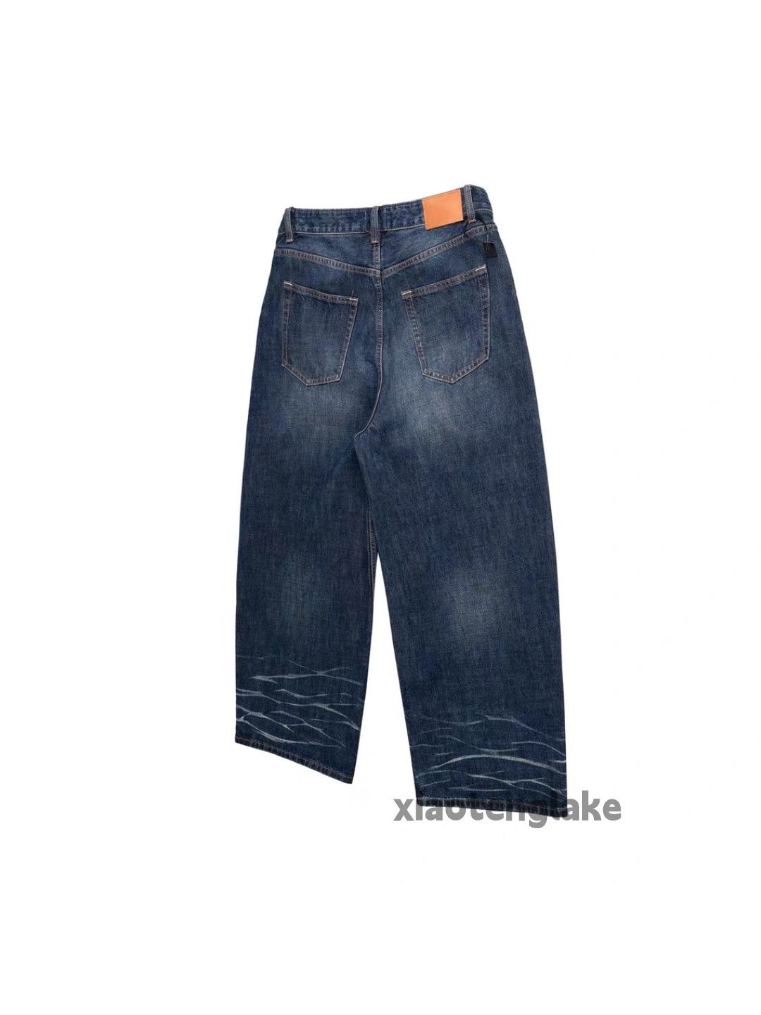 Jean Unisex washed faded loose baggy skate hiphop pants Size US 34 / EU 50 - 4 Thumbnail
