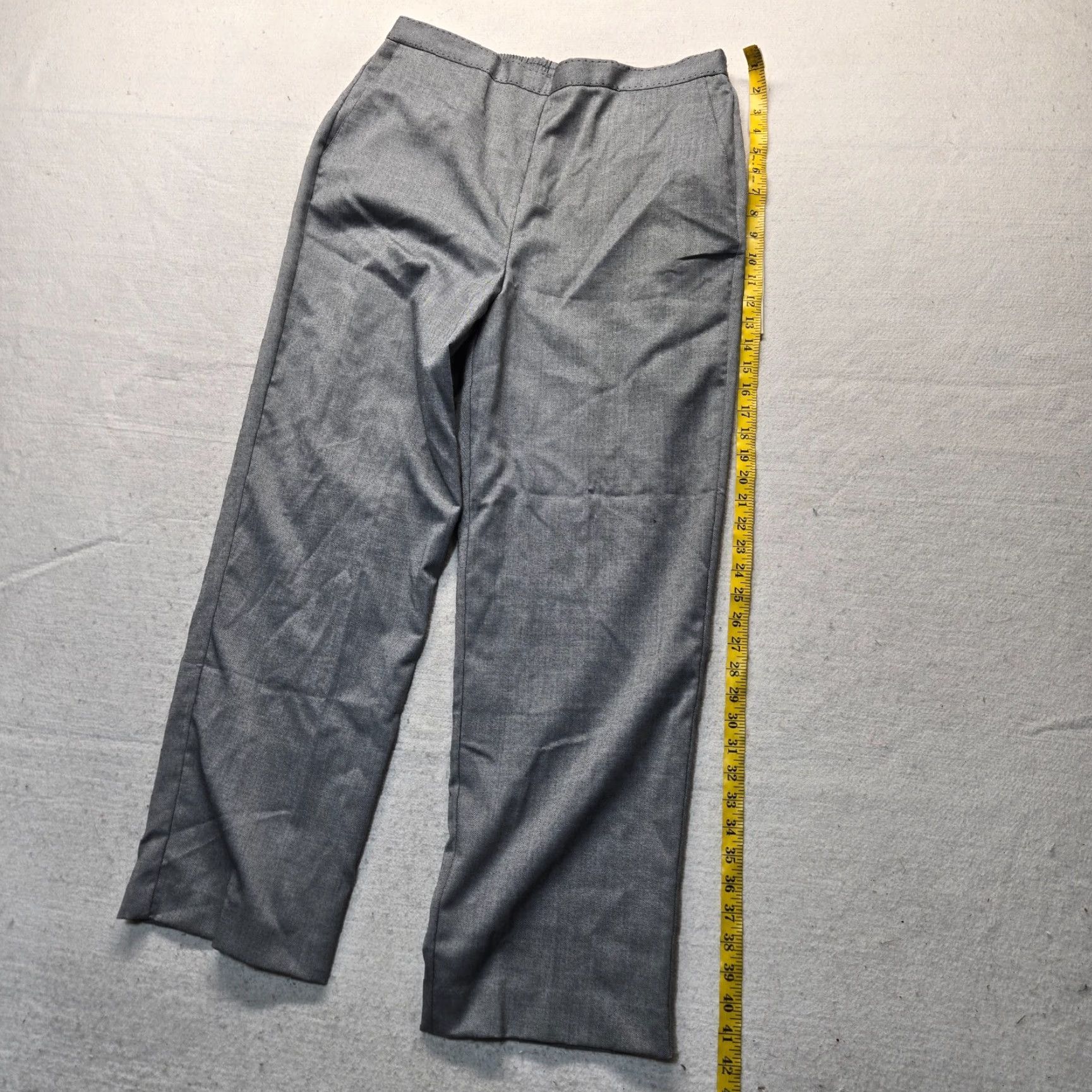 Vintage ALFRED DUNNER Dress Pants Solid Gray 14 Women Stretch Polyester Spandex Adult Women's Pants 14 Gray Size 36" / US 14 / IT 50 - 7 Thumbnail