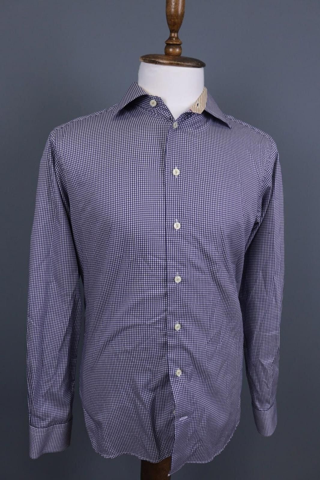 Eton Eton Slim Fit Blue Check Long Sleeve Shirt Size 40 / 15 Size US M / EU 48-50 / 2 - 5 Thumbnail